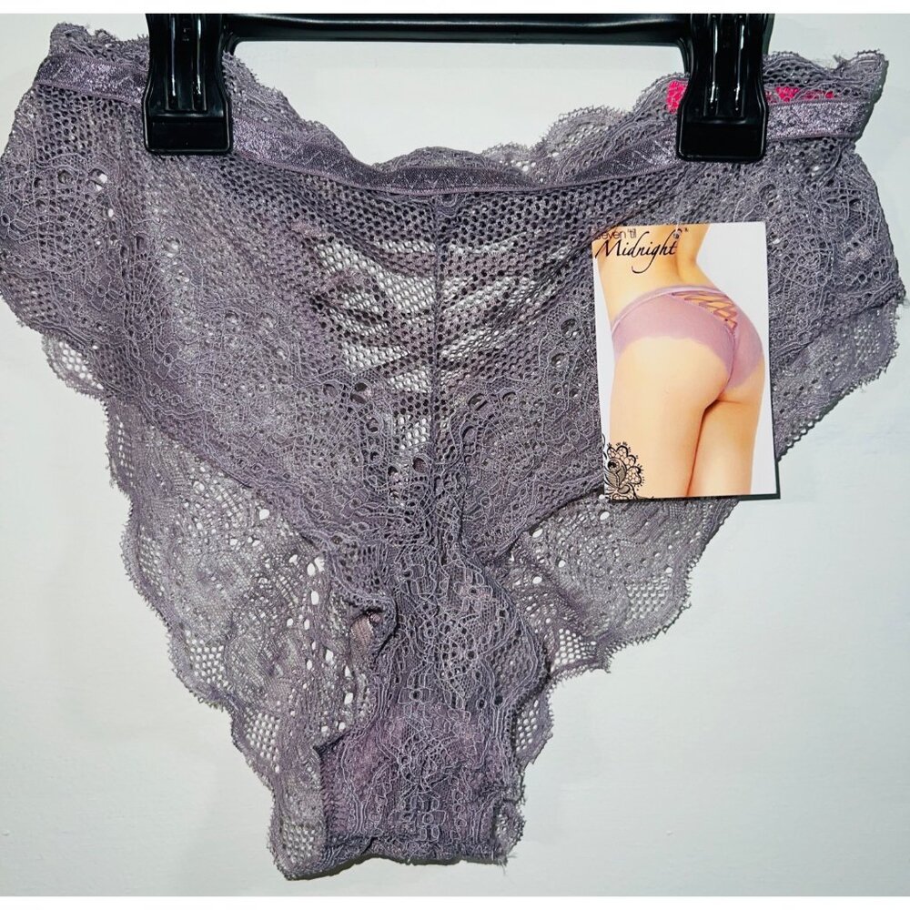 Seven Til Midnight High-Waisted Lace-Up Back Panty Lavender Large